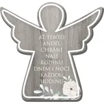 Dřevěná dekorace na zeď, cedule s nápisem NEB 15,4x2x14,7 cm