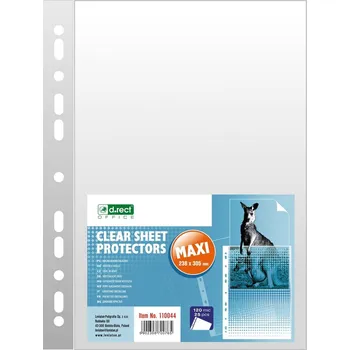 d.rect Prospektový obal, 120mic, hladký, čirý, 25ks, MAXI 238x305mm