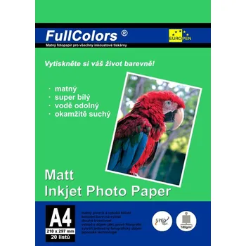 Fotopapír Matt Inkjet Photo Paper Europen A4, 180 g, matný, 20 ks