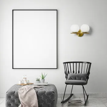 Lampička miloox by Sforzin Nástěnné světlo Jugen, zlatá, dva zdroje - Ø každého stínidla 15 cm mosaz, bílá 2 x 40 W - Doprava zdarma