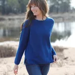 Blancheporte Pulovr s kulatým výstřihem z recyklovaného polyesteru modrá 46/48