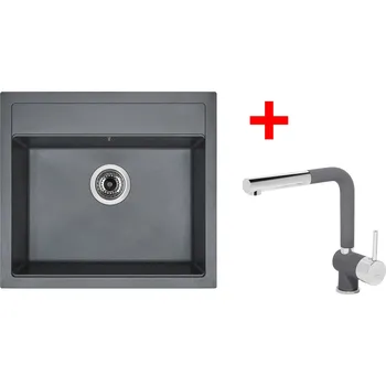 Granitový dřez Sinks SOLO 560 Titanium + Mix 3 P GR G9272