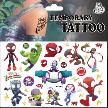 Odstranitelné tetování Dětské dočasné tetování - SPIDER MAN - SPIDEY AND HIS AMAZING FRIENDS 3 (Značka: TAKARA TOMY)