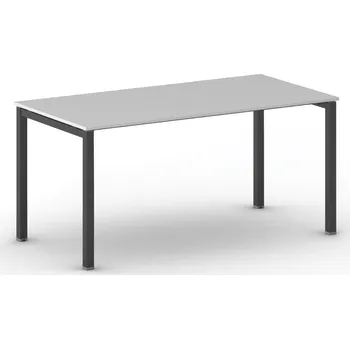 Konferenční stolek Jednací kancelářský stůl PRIMO SQUARE, 160x80 cm, černá podnož, šedá