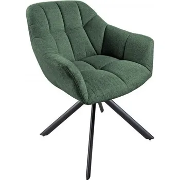 Jídelní židle 2SET jídelní židle PAPILLON tmavě zelená strukturovaná látka otočná