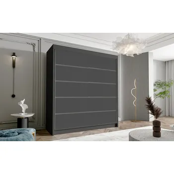 Šatní skříň Velká šatní skříň HUGO IV 180 cm Černá