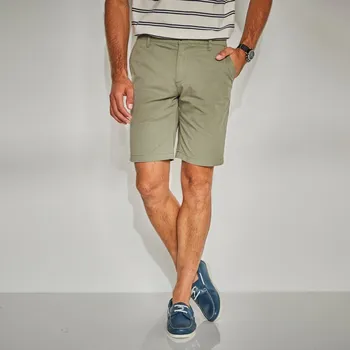 Dámské kraťasy Blancheporte Jednobarevné chino bermudy v klasickém střihu khaki světlá 42