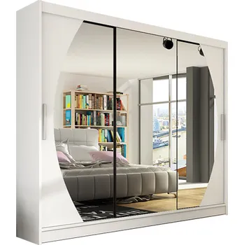 Šatní skříň Velká šatní skříň ASTON V 250 cm - bílá