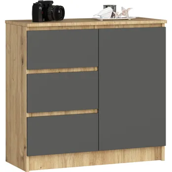 Nábytek Komoda K80 JERRY 1D 3SZ - dub artisan/grafit