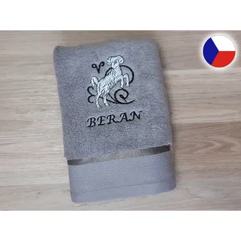 Ručník Luxusní ručník se znamením BERAN 450g šedá/šedá