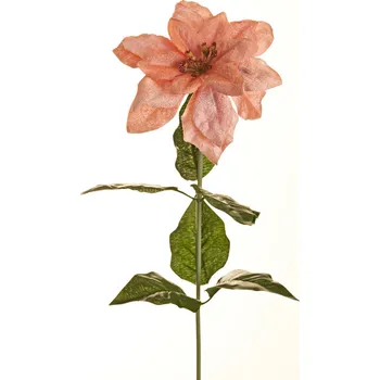 Vánoční dekorace 3Pagen Větvička poinsettie starorůžová