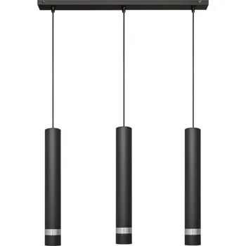 LED Lustr na lanku TUBA 3xGU10/4,8W/230V černá/chrom
