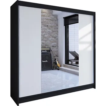 Šatní skříň Šatní skříň TALIN II šířka 180 cm - černá/bílá