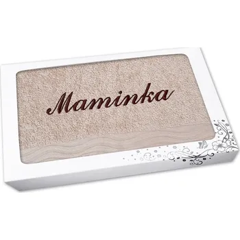 Látkový kapesník Dárkové balení ručníku MAMINKA béžový