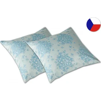 Dekorativní polštářek Damaškový dekorační polštářek 40x40 EXCELLENT DIAMANT Kytky hortenzie azur