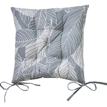 Potah na židli Blancheporte Sada 2 oboustranných podsedáků na židli s potiskem listů perlově šedá 2 ks