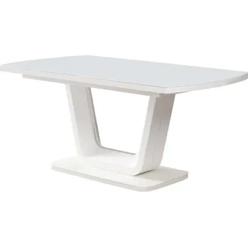 Jídelní stůl MOB Rozkládací jídelní stůl 160 Tempo Kondela OLAF (bílý lesk) (pro 6-8 osob)