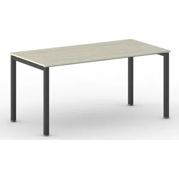 Konferenční stolek Jednací kancelářský stůl PRIMO SQUARE, 160x80 cm, černá podnož, dub přírodní