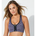 Blancheporte Sportovní podprsenka se zipem, bez kostic lila melír 75B