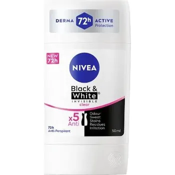 Nivea Black & White Invisible Clear deostick deostick 2 x 50 ml