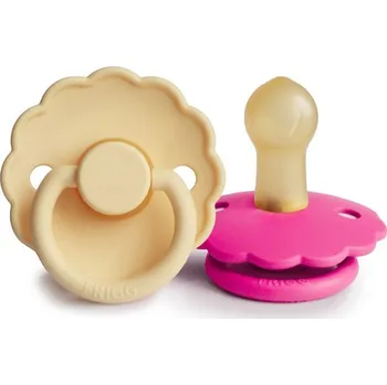 dudlíky FRIGG Daisy Size 1:0-6 months dudlík Pale Daffodil/Fuchsia 2 ks