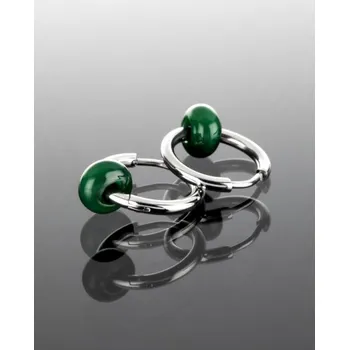 Náušnice Prosperk Náušnice kroužky s korálkem z Jadeitu S0246