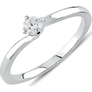 Prsten Lillian Vassago Zásnubní prsten z bílého zlata s briliantem LLV59-DR079W Velikost prstenu: 54