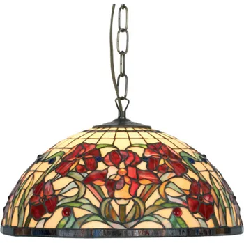 Artistar Klasické závěsné světlo ELINE, 1 x E27 hnědá, krémová, červená 1 x 60 W - Doprava zdarma