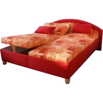 Postel Polohovací manželská postel Bára, 200x160, oranžová/červěná - matrace A (vzor č.206/8)