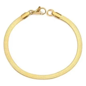 Náramek Prosperk Náramek z oceli zlatý plochý S5165