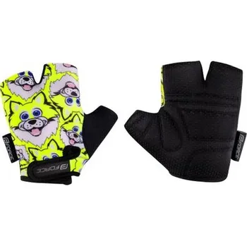 Cyklistické rukavice FORCE Dětské krátkoprsté rukavice FORCE WOLFIE KID, fluo - XL