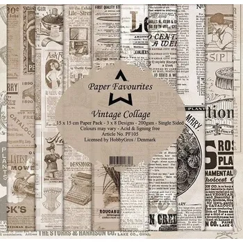 Blok designových papírů 15x15 cm, Vintage Collage