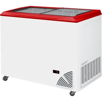 BYFAL ARO 301/2 Red Edge – Prosklený pultový mrazák, 2-rovná posuvná víka, 212 l, bílý