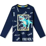 DĚTSKÉ TRIČKO S DINOSAUREM KUGO Barva: Tmavě modrá, Velikost: 98