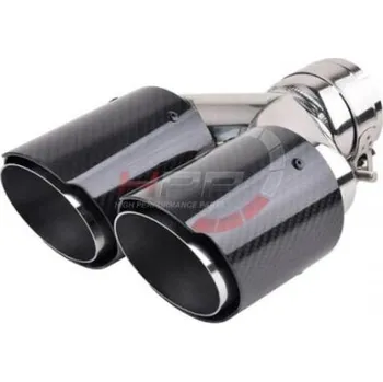 Koncovka výfuku Koncovka výfuku Jap Parts karbonová - kulatá zkosená duální průměr 2x 102mm - montážní průměr 63,5mm