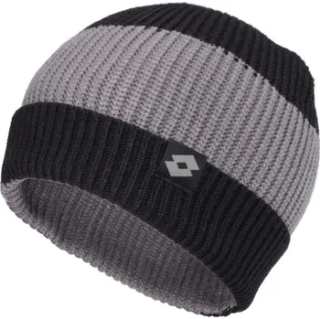 Čepice Chlapecká pletená čepice Lotto STRIPY UNI Černá, Šedá
