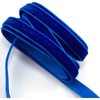 Stuha Sametová stuha - královsky modrá - šířka 1 cm