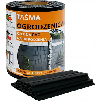 Pletivo Ekspan Plotová páska krycí panel plotu + UV 24 klipů 19cmx35m Barva: černá RAL 9005