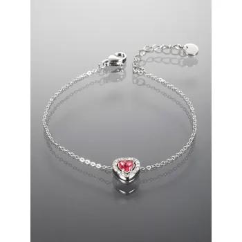 Náramek Prosperk Náramek z chirurgické oceli růžové srdce S2040