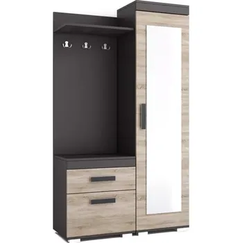 Předsíňová stěna Předsíňová stěna Ps24 + 3 police Atyp, šedá / dub sonoma, pravá