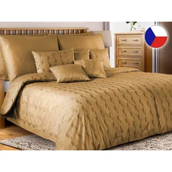 Povlečení Damaškové povlečení EXCELLENT 220x200, 2x 70x90 GEON Elisia karamel