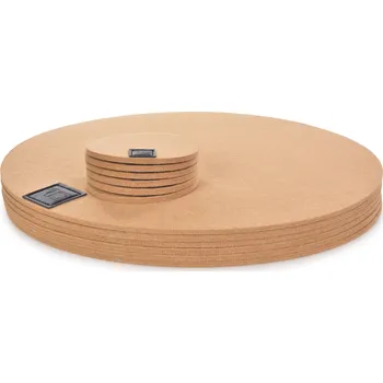 prostírání GoEco® | sada 12 ks kulatých prostírání z plsti (filcu) | podložky pod talíře z měkkého materiálu béžové MOCCA Dedra