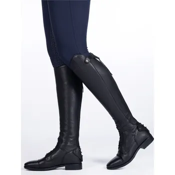 Jezdecká obuv HKM Vysoké jezdecké boty kožené -Titanium Style- long, width S black Velikost: 36