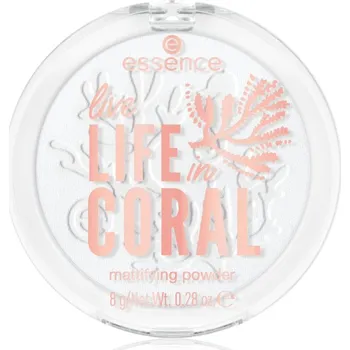 Pudr essence LIFE in CORAL matující pudr odstín 01 Smilin' From Shore To Reef 8 g