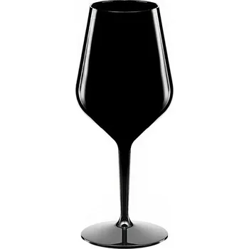 Sklenice Černá nerozbitná plastová sklenice na víno 470 ml 6pack