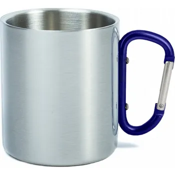 AveTech Nerezový hrnek s modrou karabinou 325 ml