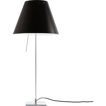Lampička Luceplan Costanza stolní lampa D13if hliník/černá - stínidlo - Ø 40 cm, výška 28 cm; noha - 18 x 18 cm hliník, černý 1 x 140 W - Doprava zdarma