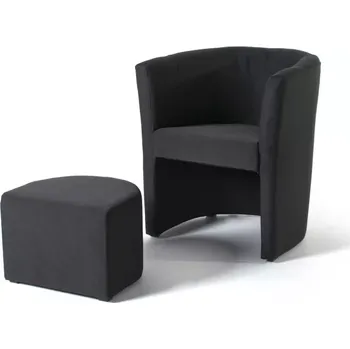 Křeslo Křeslo Club oskar s taburetem, černá (sawana 14)