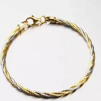 Náramek Dámský náramek stříbro 925 bicolor CHRS-SPRING-1-3L-TW-Y/W délka 18 cm