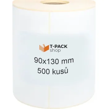 Samolepící etiketa Termální etikety 90x130 500ks 40mm žil Bílá